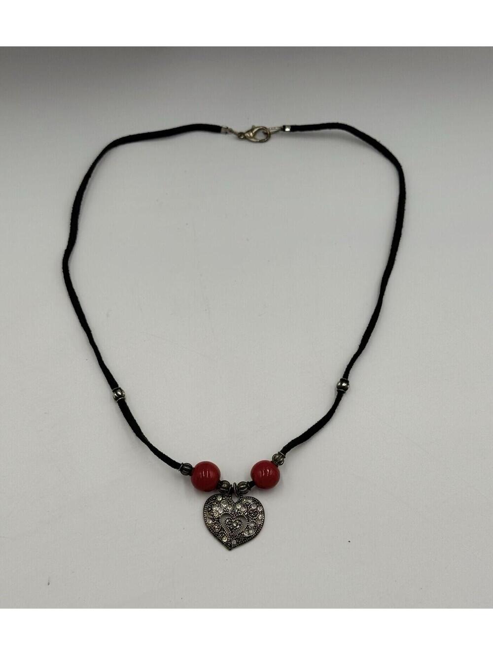 Soft Grunge Y2K Heart Choker Silver Tone Pendant